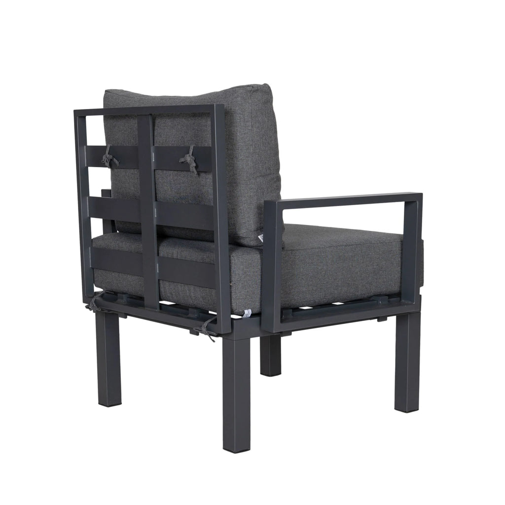 6-Piece Black Aluminum Patio Sectional Set with Removable Cushions K19169