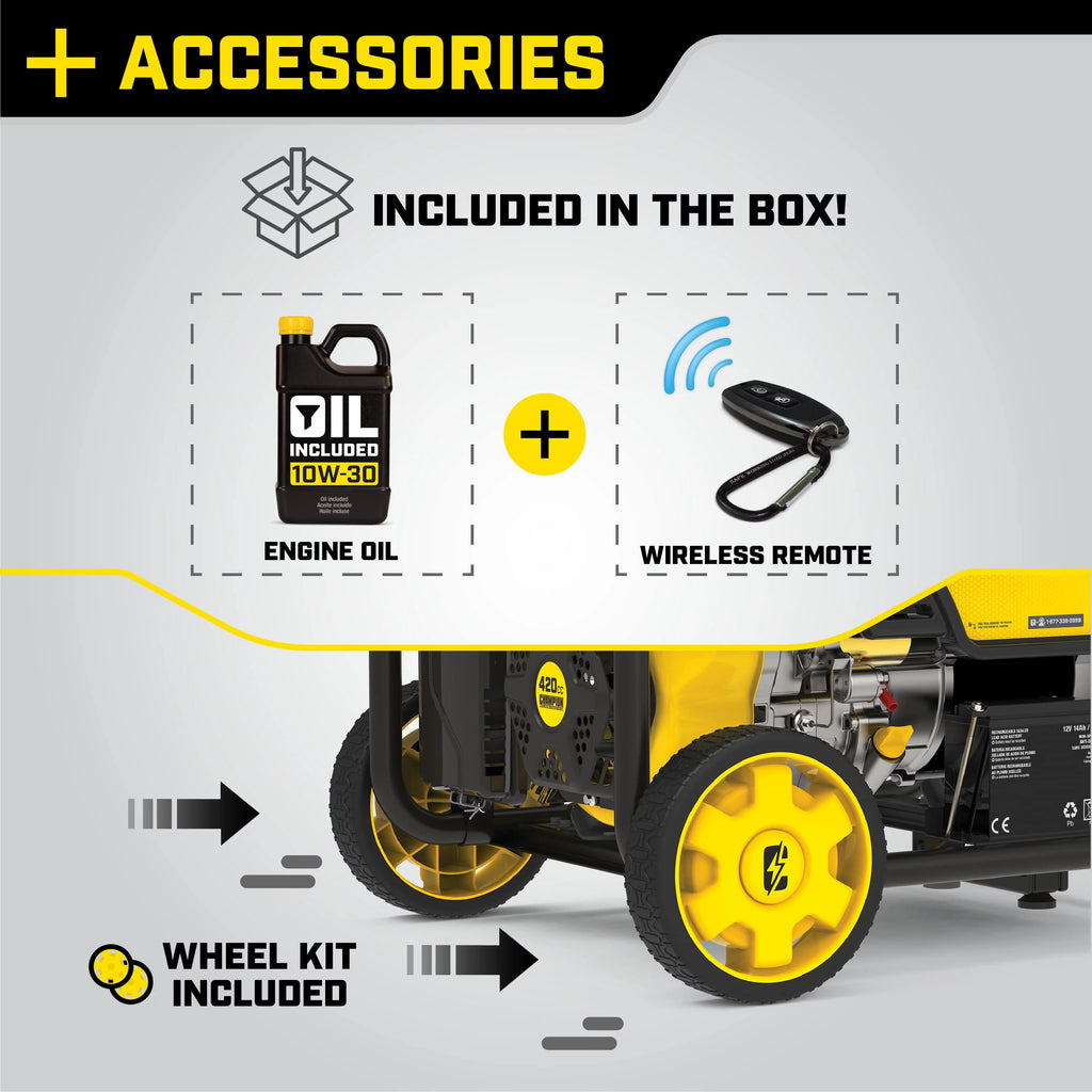 9375/7500 Watts Portable Generator with Wireless Remote Start W3928