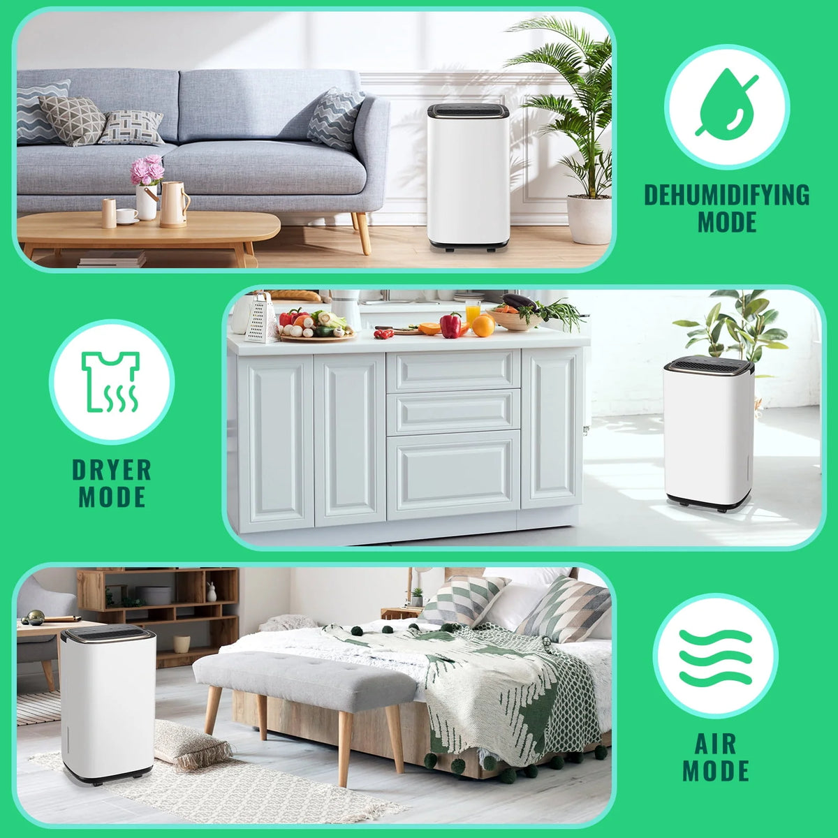 30 Pints Portable Dehumidifier with Auto & Manual Drainage A7268