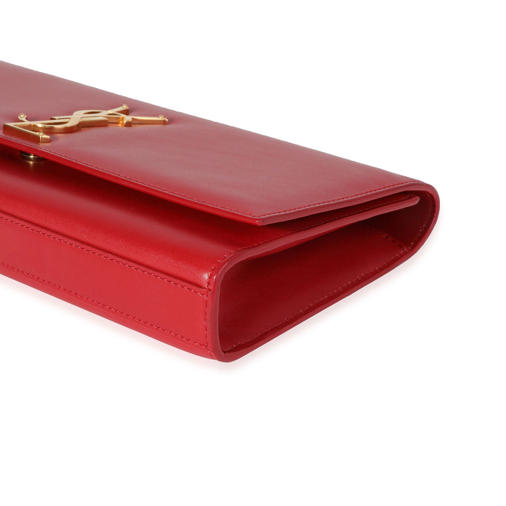 Red Smooth Calfskin Clutch A349547