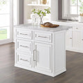 White MDF Wood Kitchen Island K8463