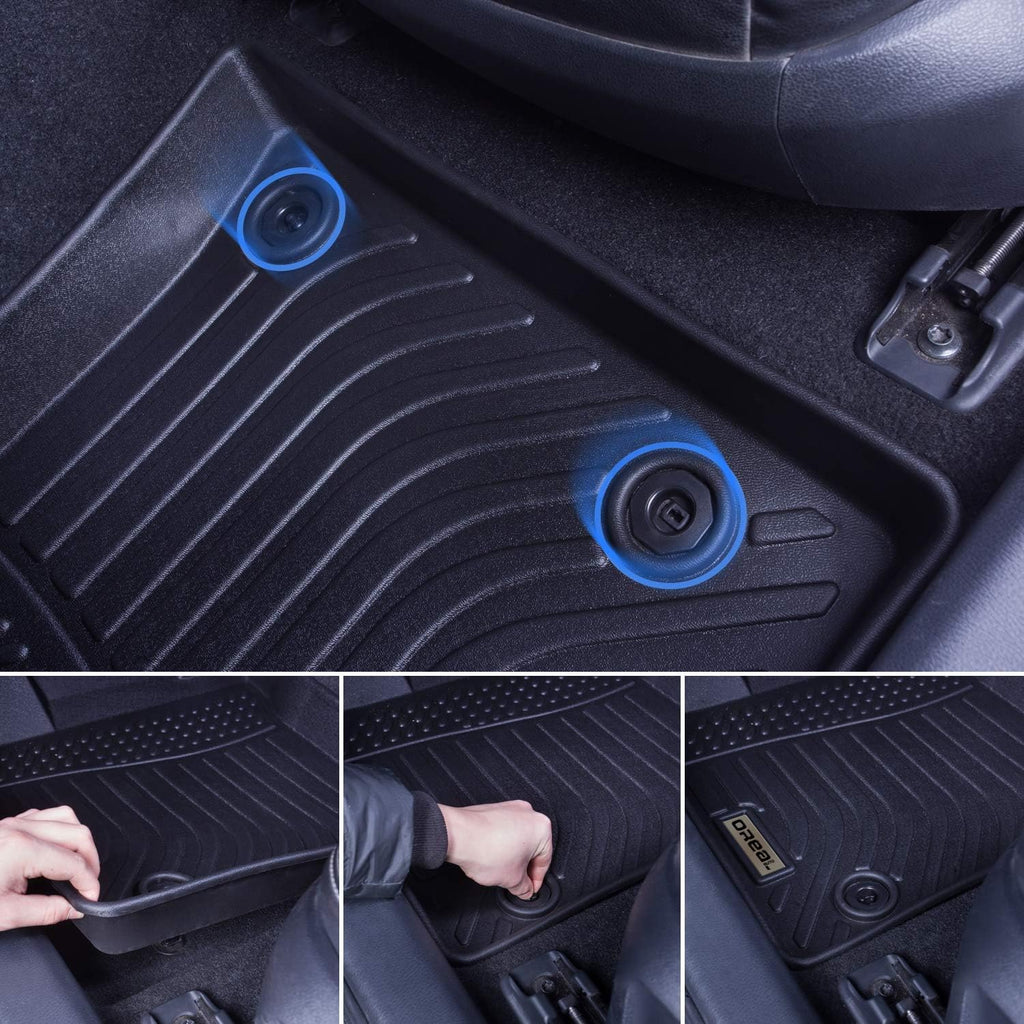 Black TPO Floor Mats Liners Front and Rear C67297