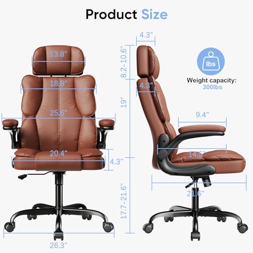 Black Leather Executive Office Chair with Lumbar Support M622