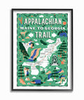 Illustrated Scenic Map Framed Giclee Texturized Art W435222