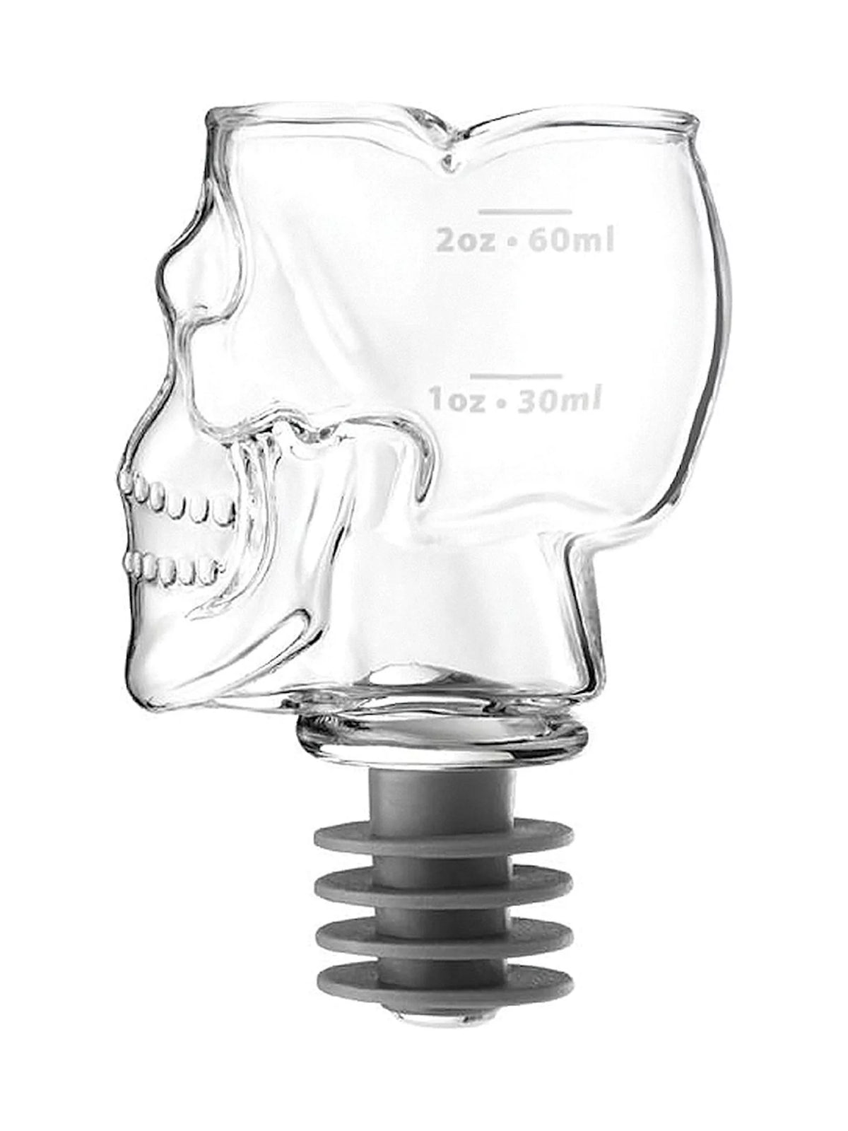 Skull Shaped Bottle Stopper Jigger Shot Glass S80428