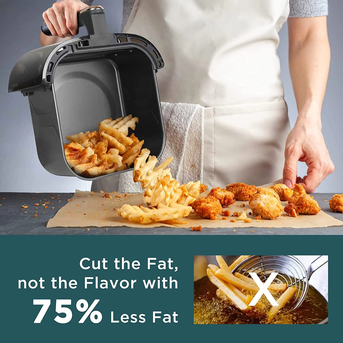 5.8QT Digital Air Fryer with Nonstick Tray, Black K6230
