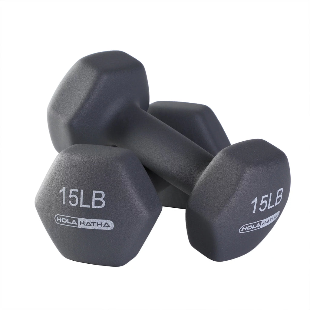5, 10, and 15 Pound Neoprene Hand Weight Set with Rack Y6183