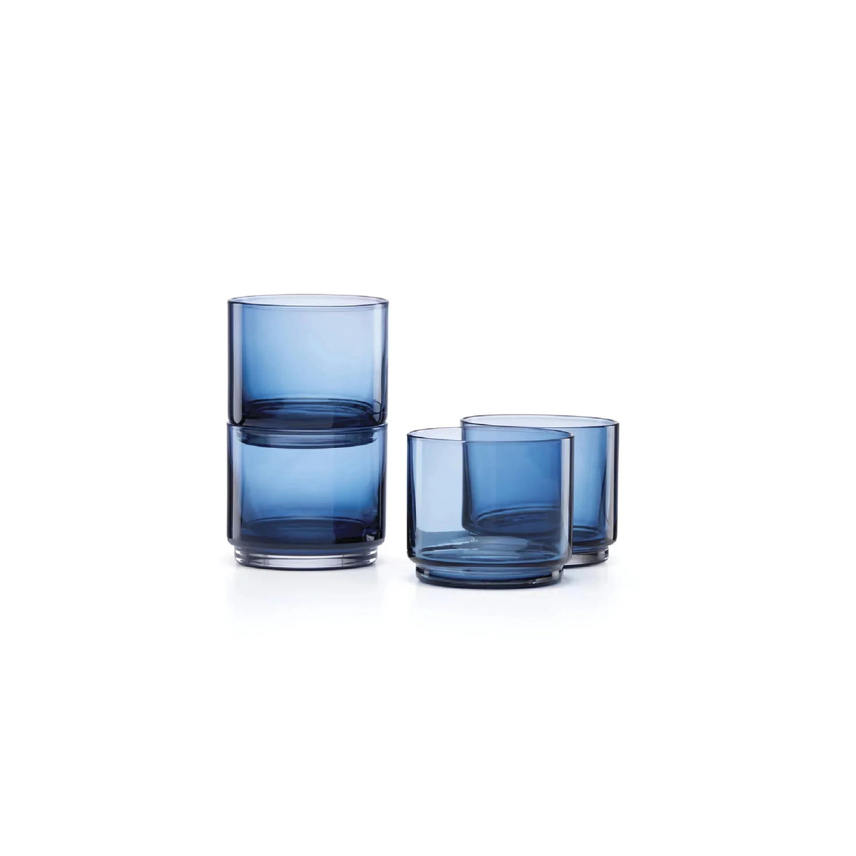 Blue 9 oz Short Glasses, 4 Count N5812