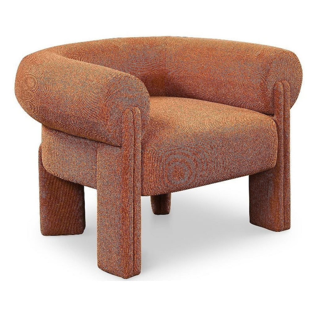Cognac Fabric Accent Chair O83214