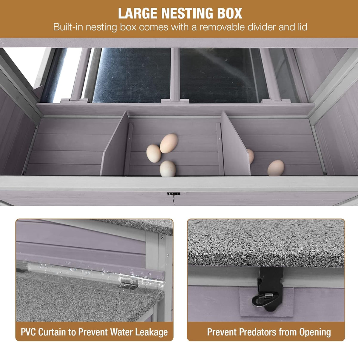 115in Chicken Coop with Run and Nesting Boxes U81548
