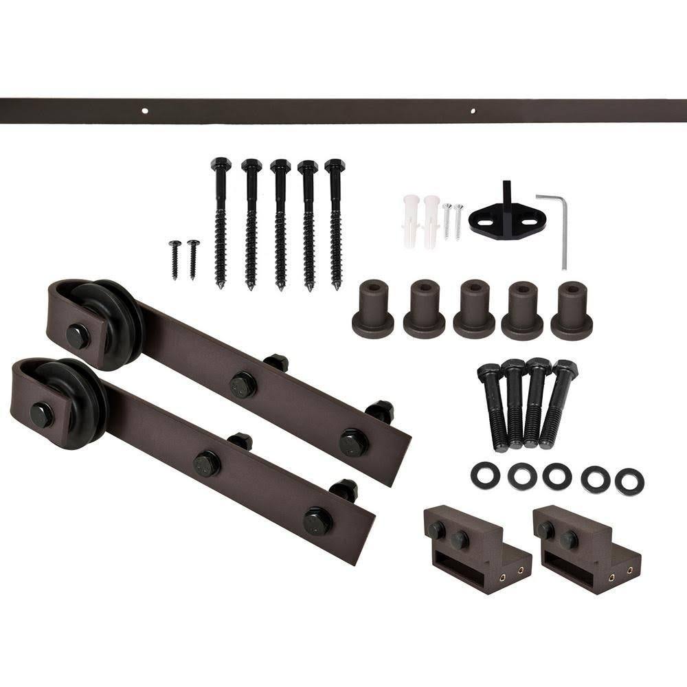 Stained Double Barn Door with Hardware Kit P802043