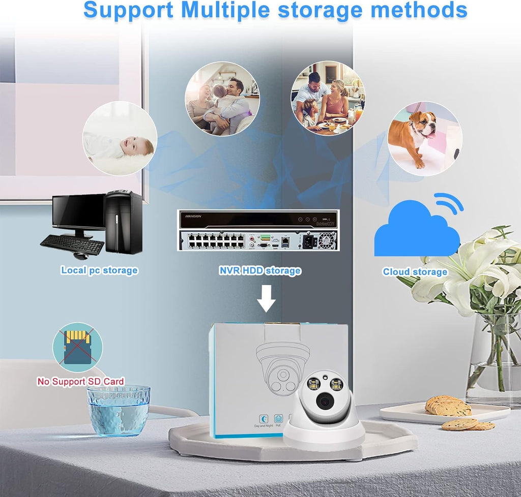 4K Full Color Night Vision 8MP POE Dome IP Camera O523