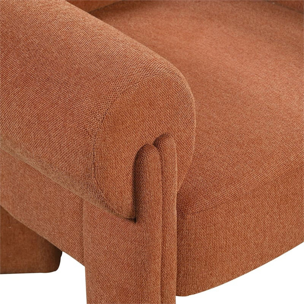Cognac Fabric Accent Chair O83214