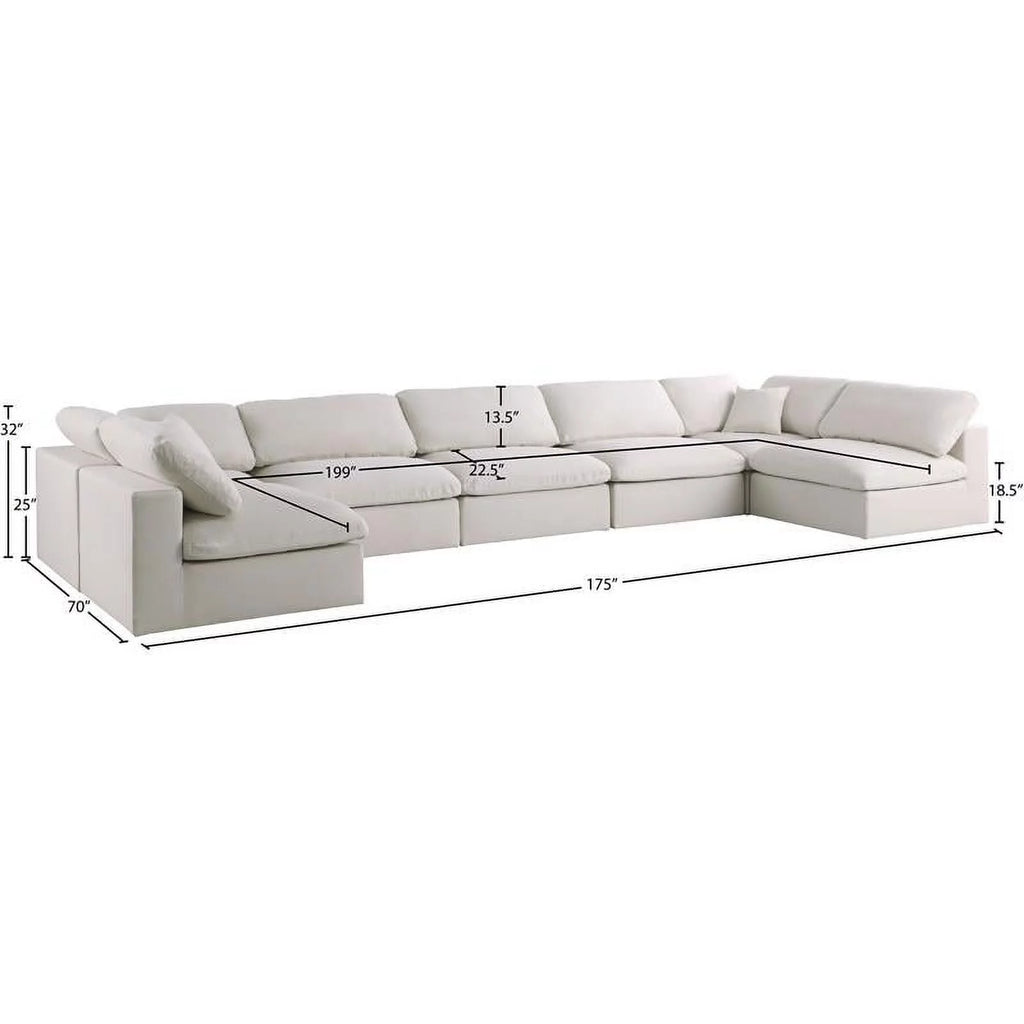 Cream Velvet Modular Sectional C248