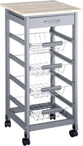 Gray Rolling Kitchen Cart with Storage M20628