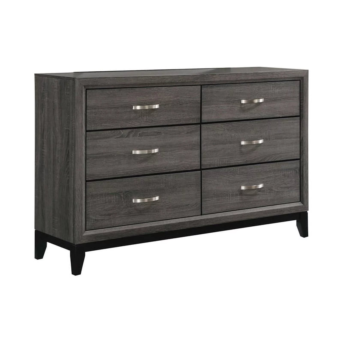 4-piece Twin Panel Wood Bedroom Set Gray Oak Finish N1490