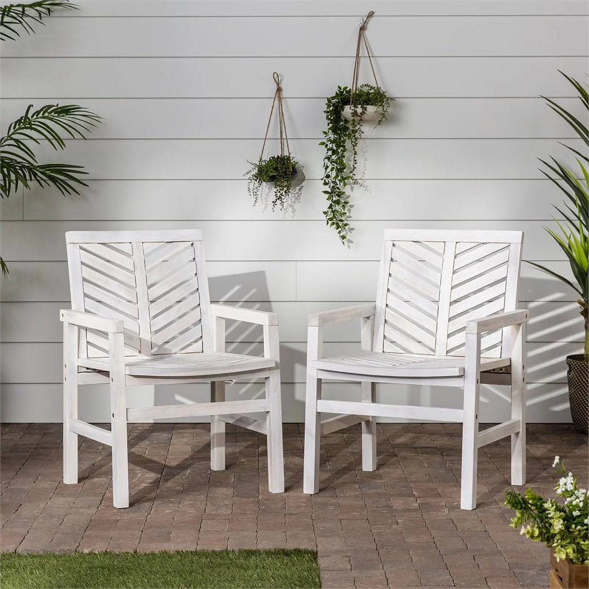 Solid Wood Patio Chair Set of 2 C81842