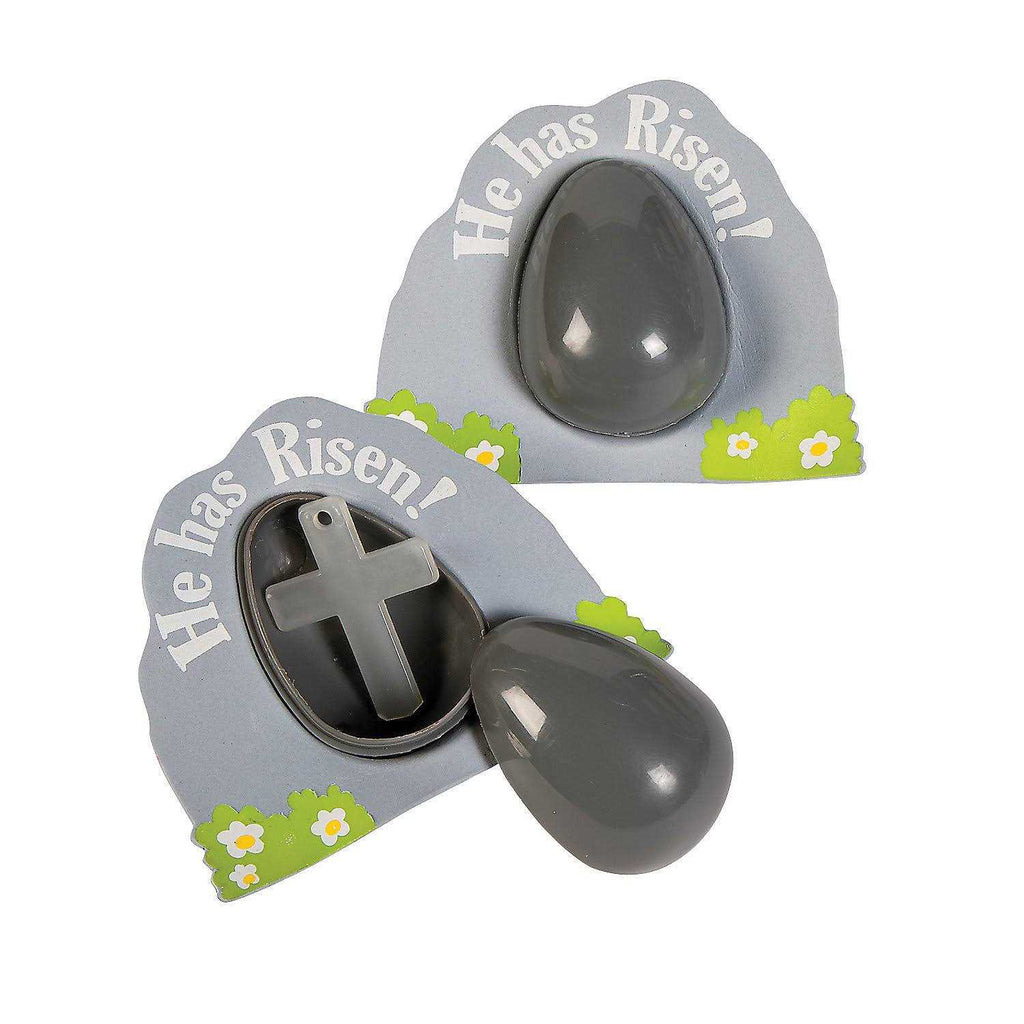 Glow-in-the-Dark Plastic Easter Eggs with Cross O947