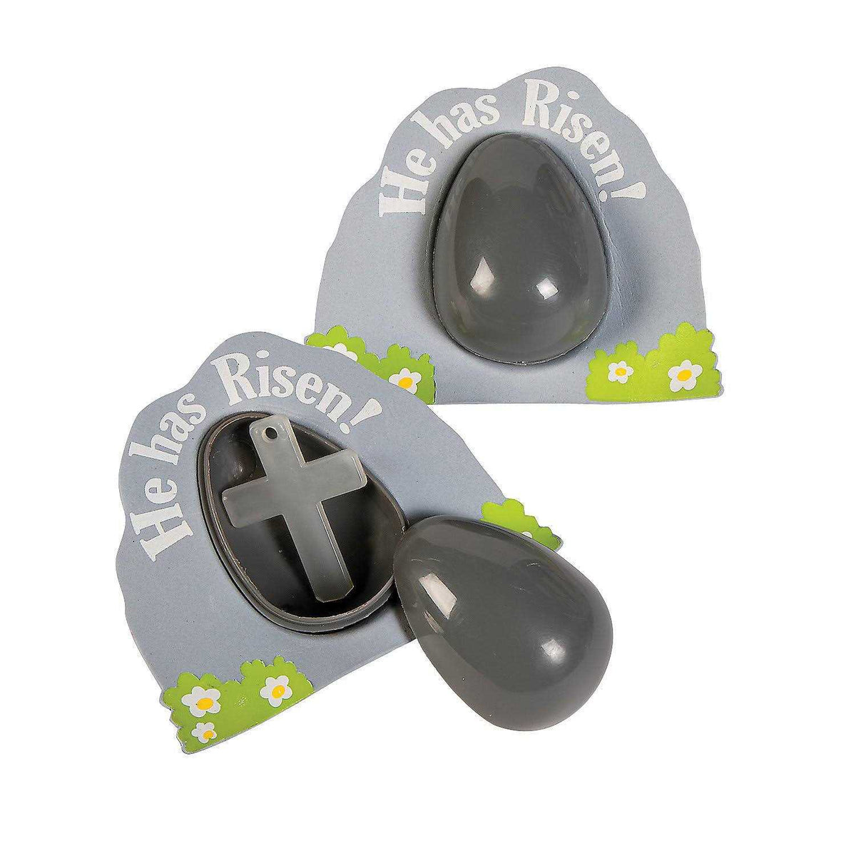 Glow-in-the-Dark Plastic Easter Eggs with Cross O947