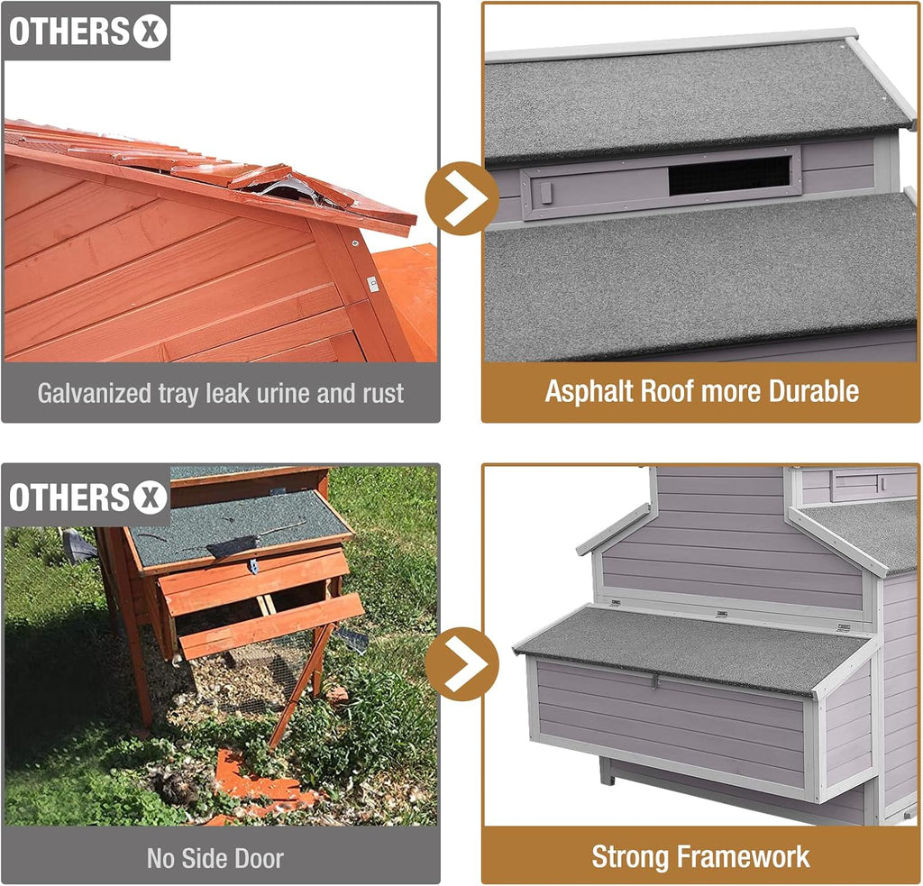 115in Chicken Coop with Run and Nesting Boxes U81548