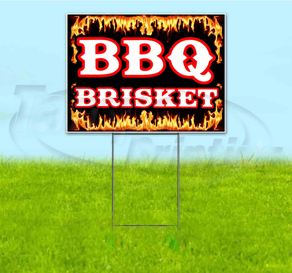 BBQ Brisket 18" x 24" Yard Sign with Metal Step Stake I65808