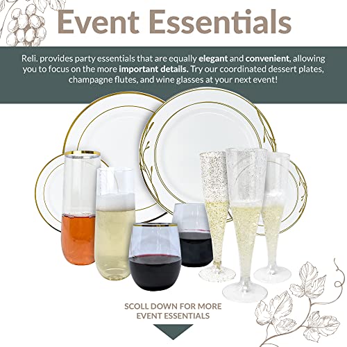 100 Pack 4.5 oz Gold Glitter Plastic Champagne Flutes H18406