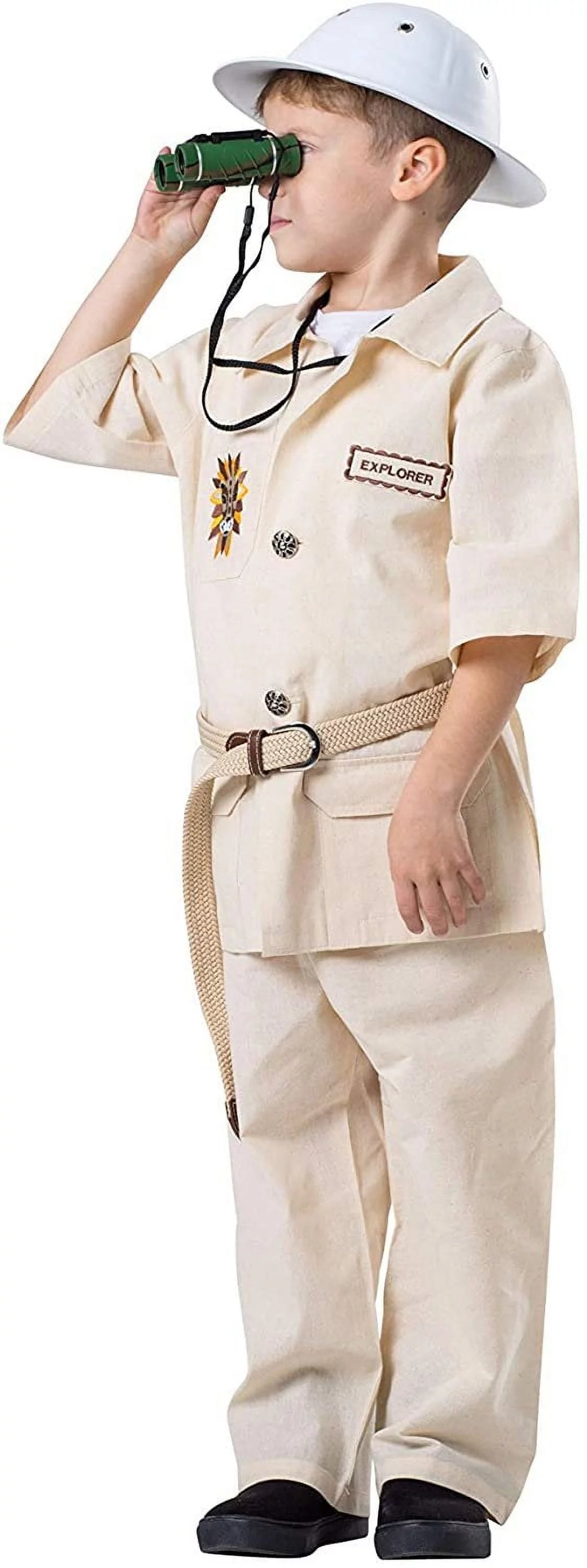 Kids Safari Explorer Shirt Pant Costume with Belt & Pith Helmet M690