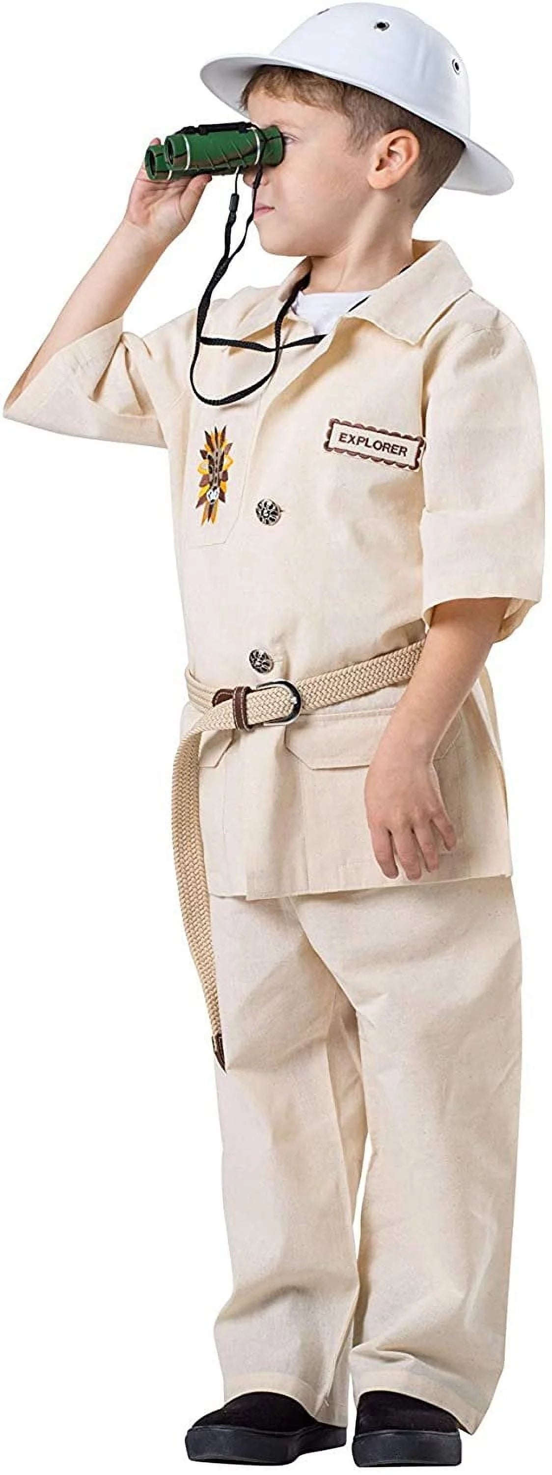 Kids Safari Explorer Shirt Pant Costume with Belt & Pith Helmet M690