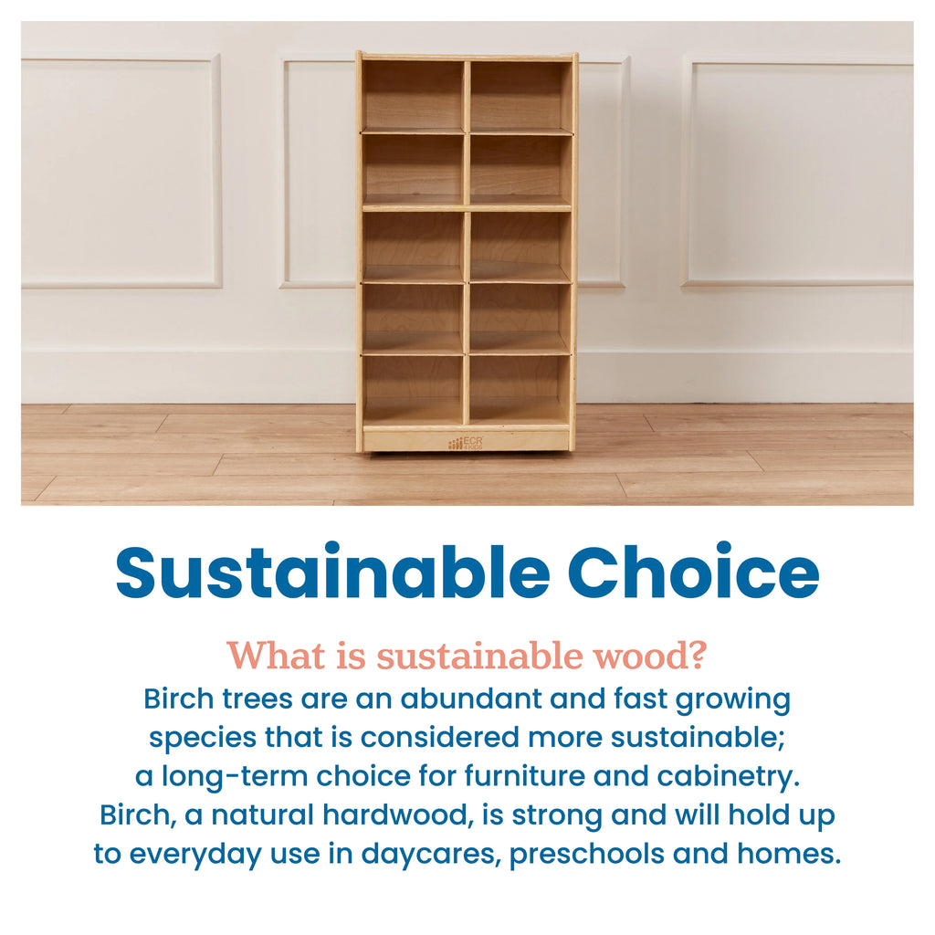 10 Cubby Mobile Tray Storage Cabinet B931