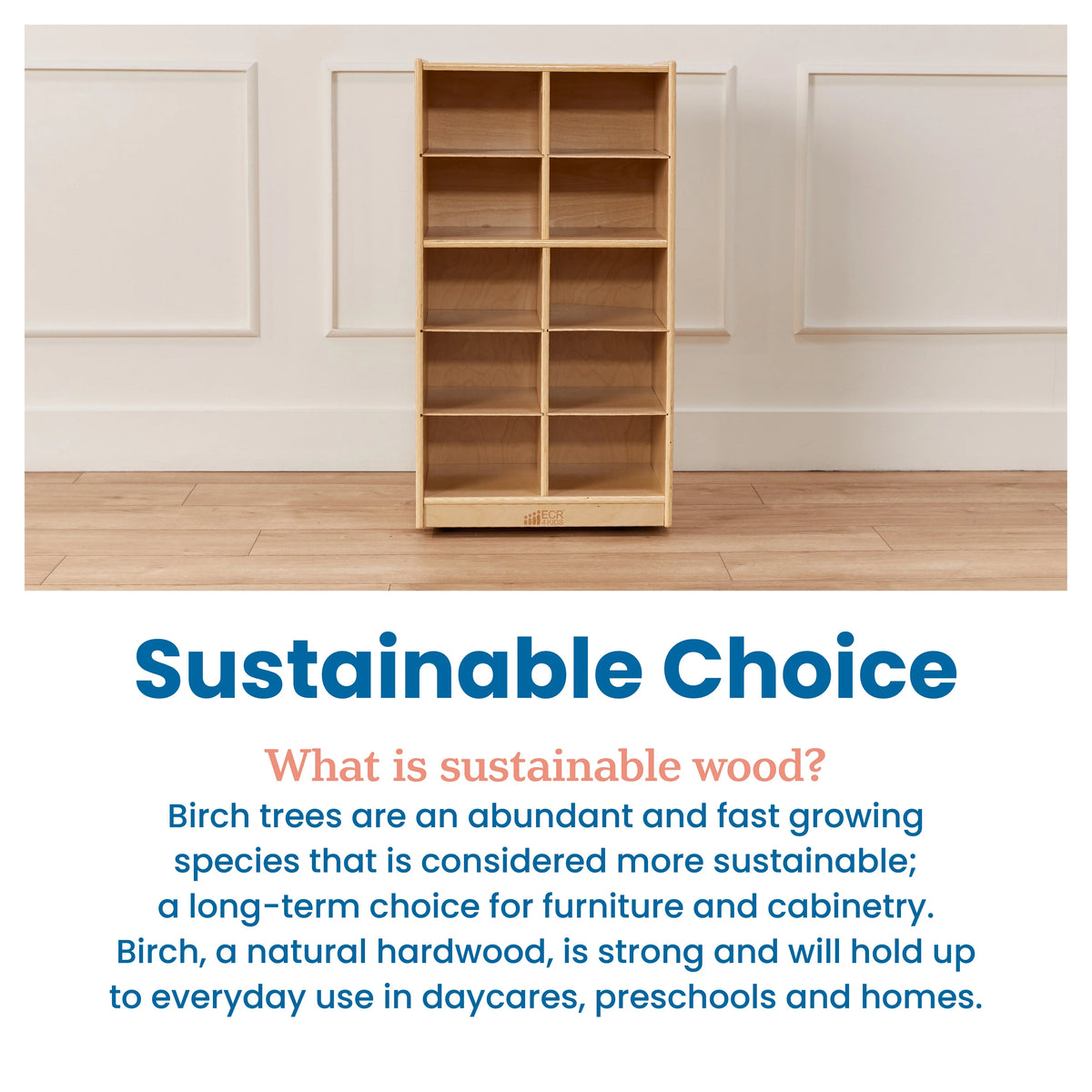 10 Cubby Mobile Tray Storage Cabinet B931