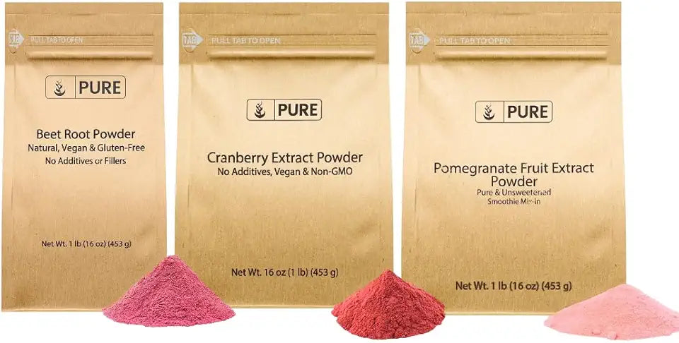 Cranberry, Pomegranate, & Beet Root Powder Bundle 1lb Each E5197