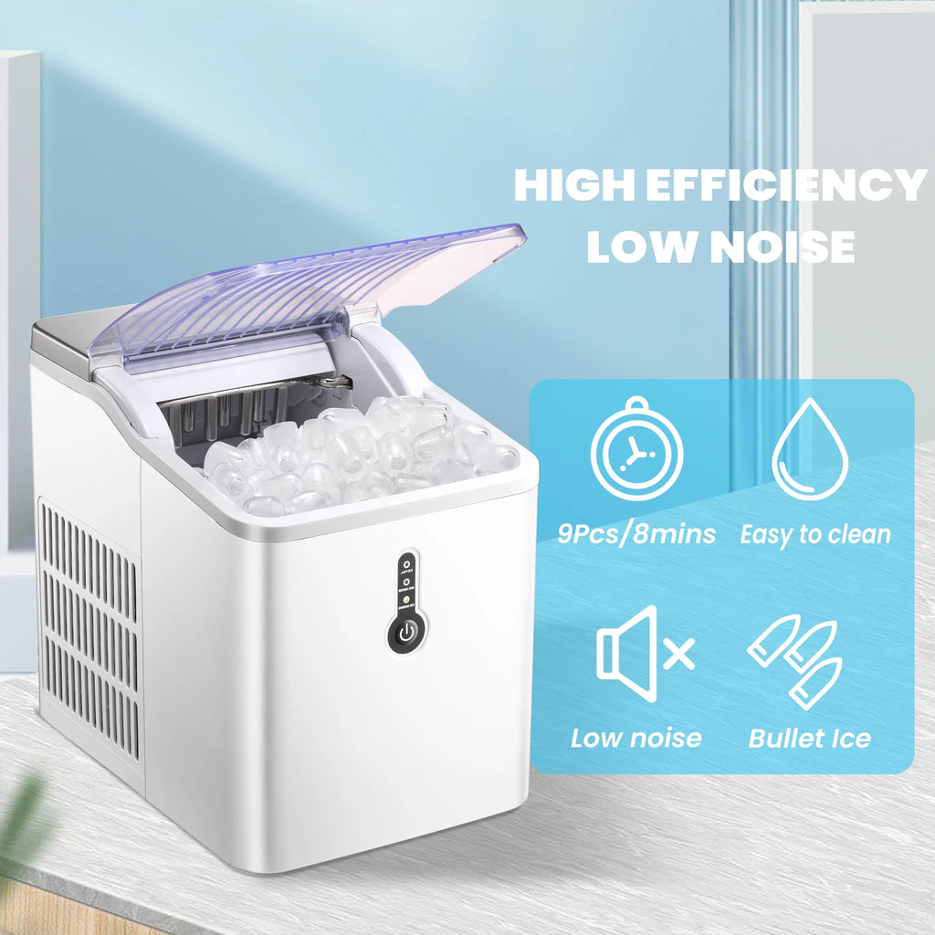 Portable Countertop Ice Maker with Basket & Ice Scoop J9488