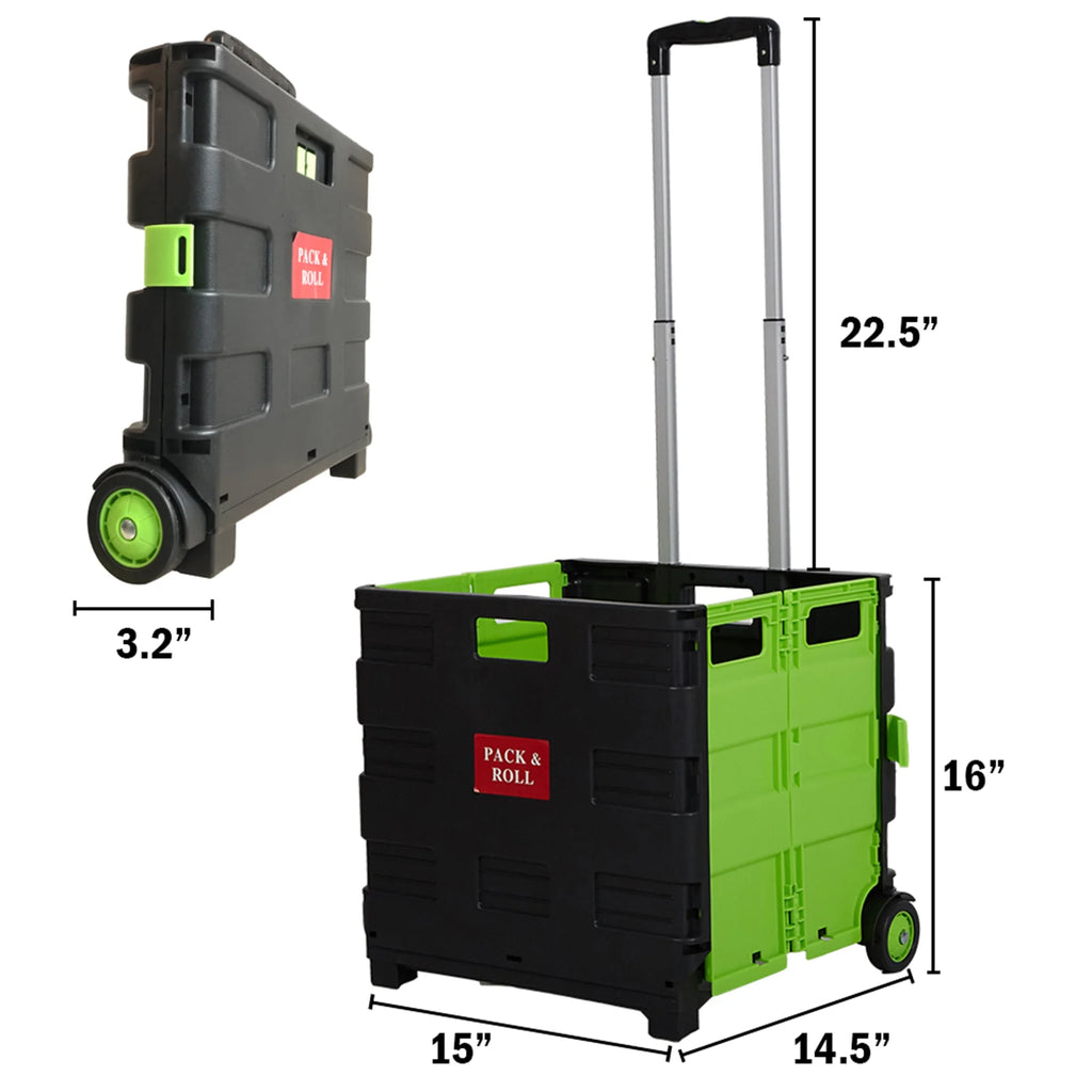 Collapsible Wheeled Rolling Cart 15 x 16 x 14.5 inch Y844