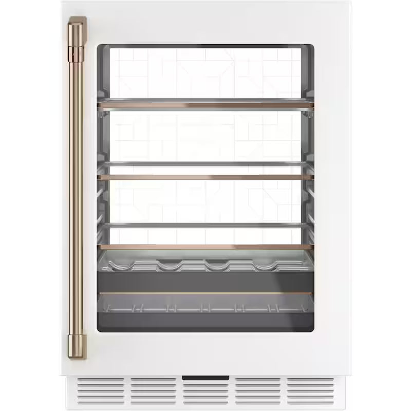 24 in. 14-Bottle Wine and 126-Can Beverage Cooler in Matte White G7856