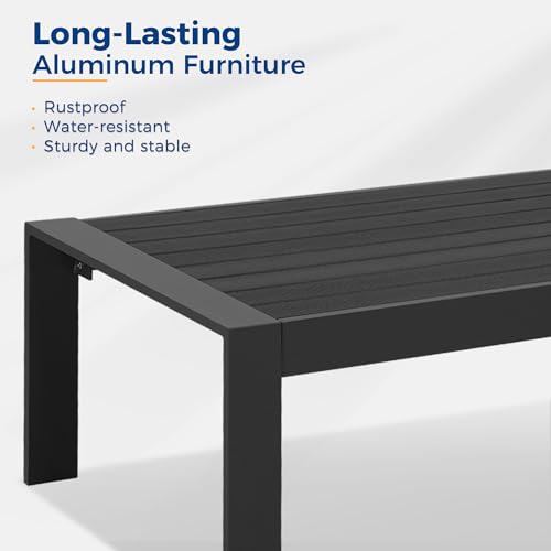 Aluminum 7 Seats Patio Furniture Set with Fire Pit Table S8476