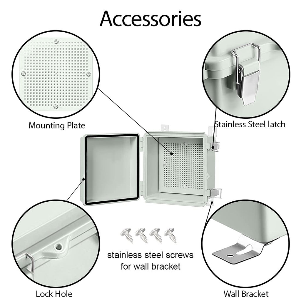 ABS IP67 Waterproof Junction Box with Mounting Plate Pack of 2 Z18826