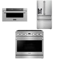 36 Gas Range, Refrigerator and Microwave J981