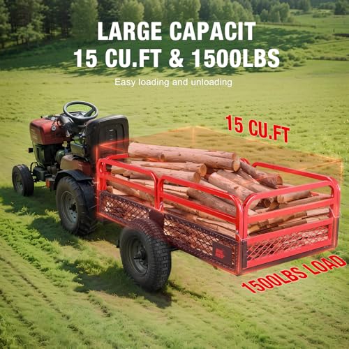 Heavy Duty Steel Dump Cart 1,500lbs 15 cu.ft M655