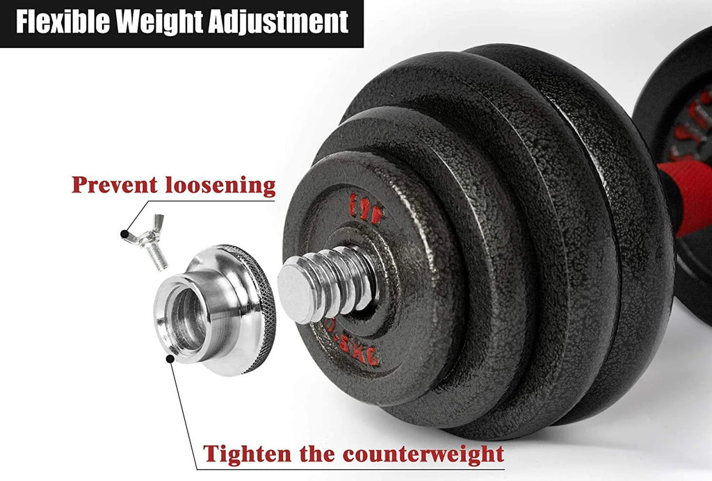 Adjustable Dumbbell Set 10-66 lbs J368