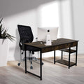 Computer Desk with 2 Tiers Shelves Metal Legs B5930