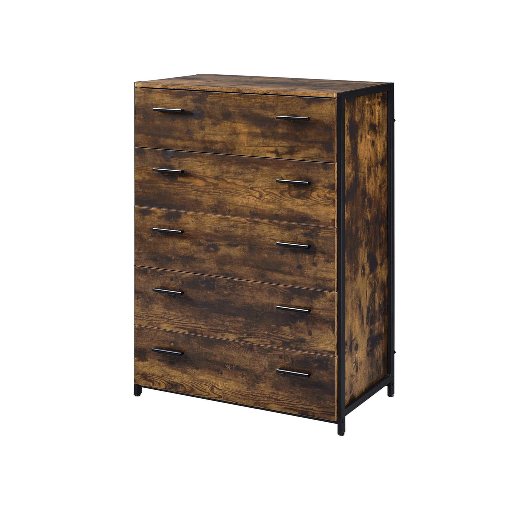 Rustic Oak Black Chest Z638891
