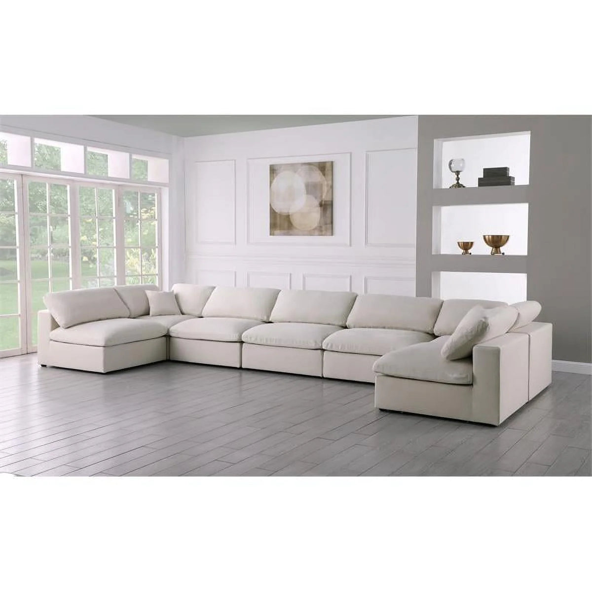 Cream Velvet Modular Sectional C248