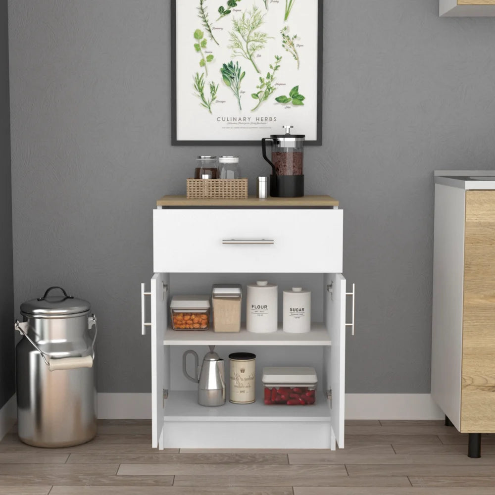 White Light Oak Cabinet Pantry V59036