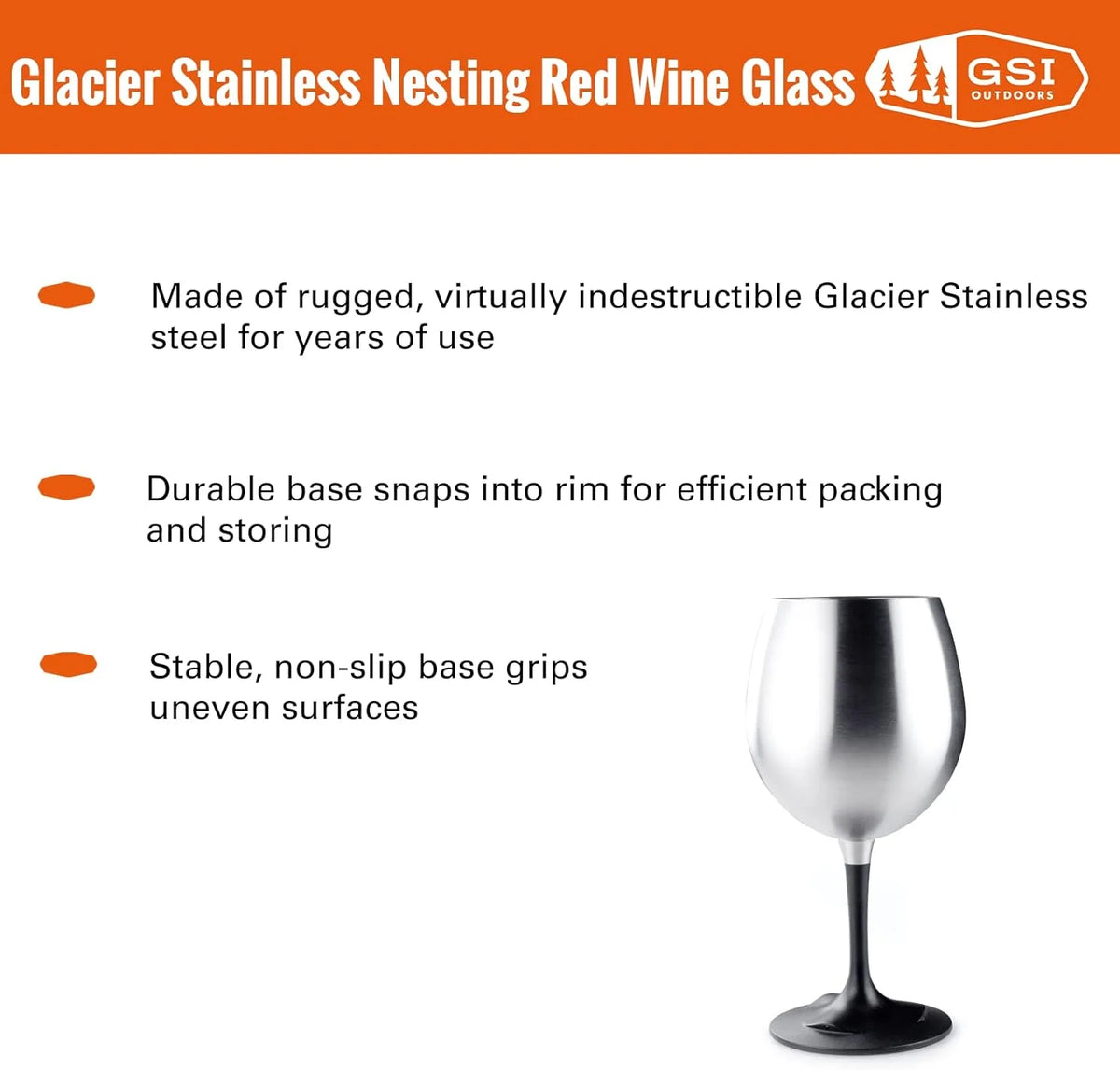 Stainless Steel Nesting Wine Glass D6339
