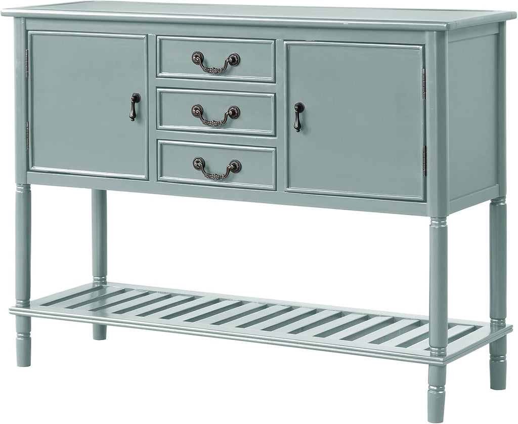 Solid Wood Console Table with 3 Drawers, 2 Cabinet and 1 Shelf U3327