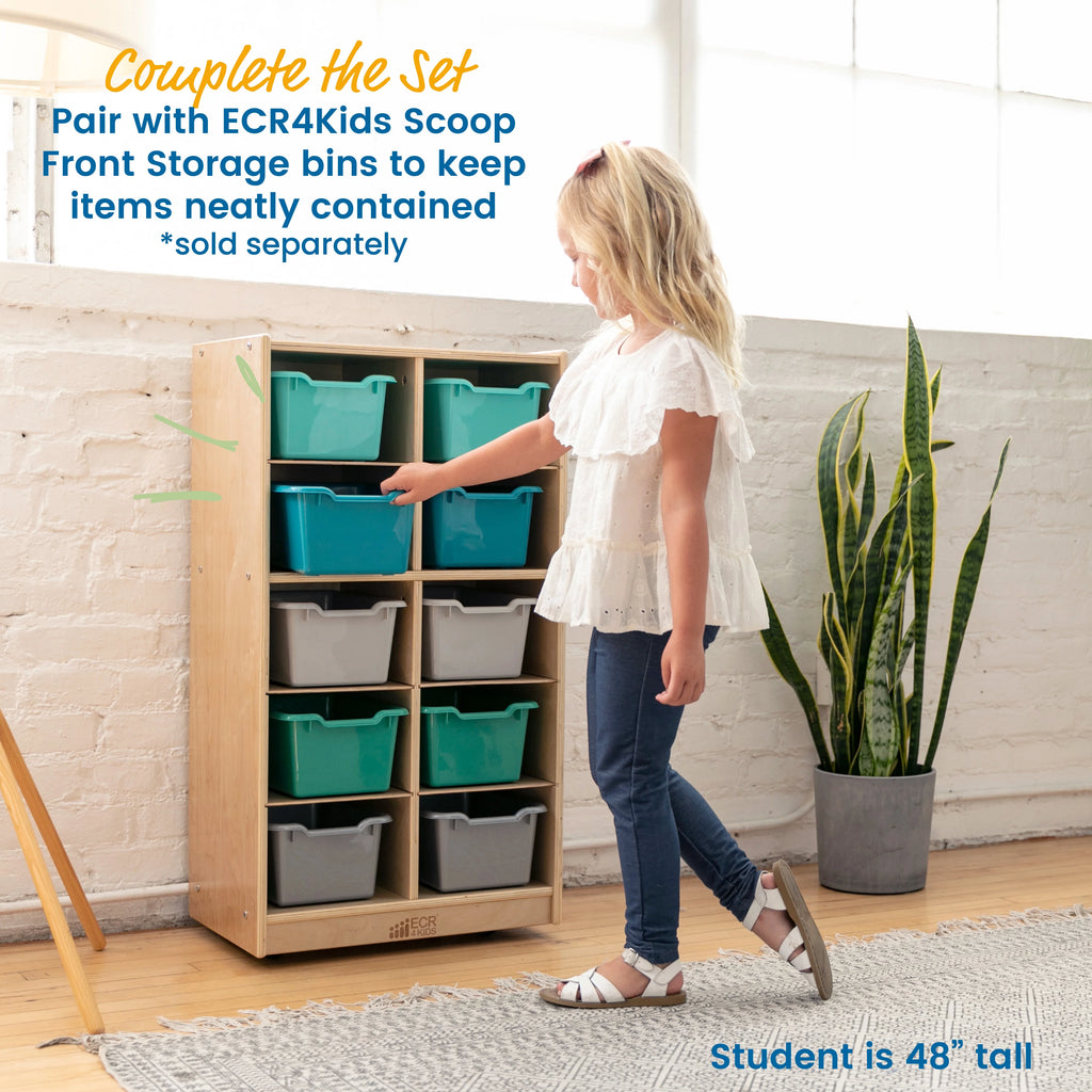 10 Cubby Mobile Tray Storage Cabinet B931