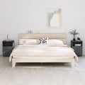 2 pcs Dark Gray Solid Wood Bedside Cabinets M975702