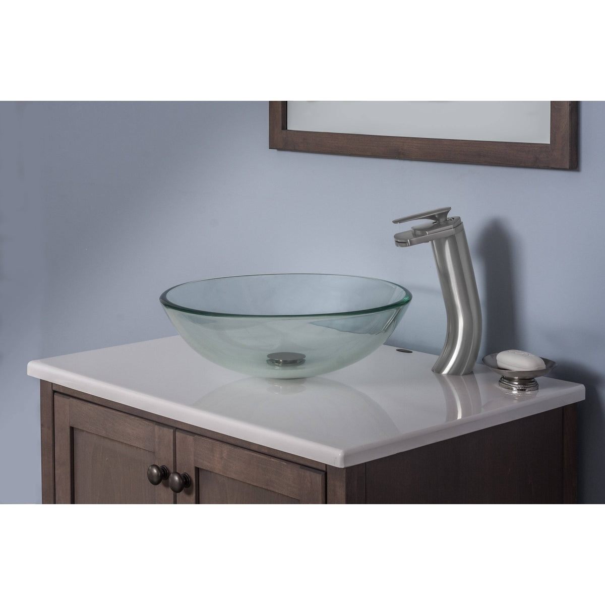 Brushed Nickel Waterfall Vessel Faucet W3519