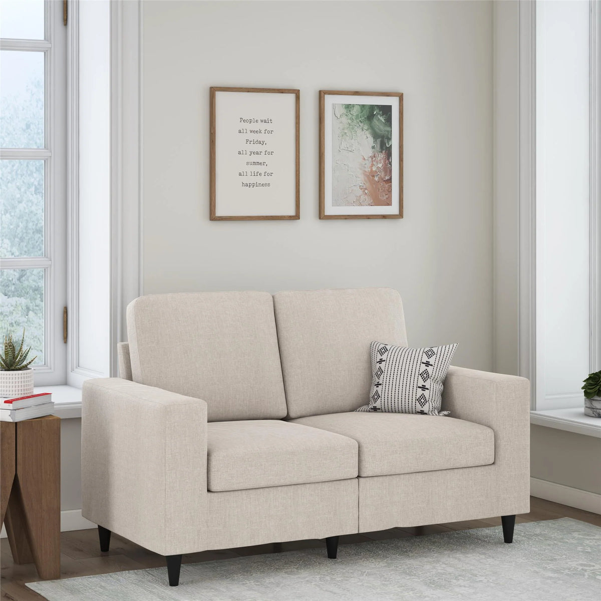 Gray Linen 2 Seater Sofa C94263