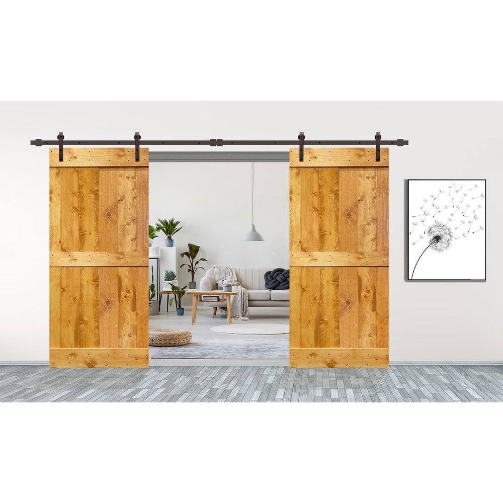 Stained Double Barn Door with Hardware Kit P802043